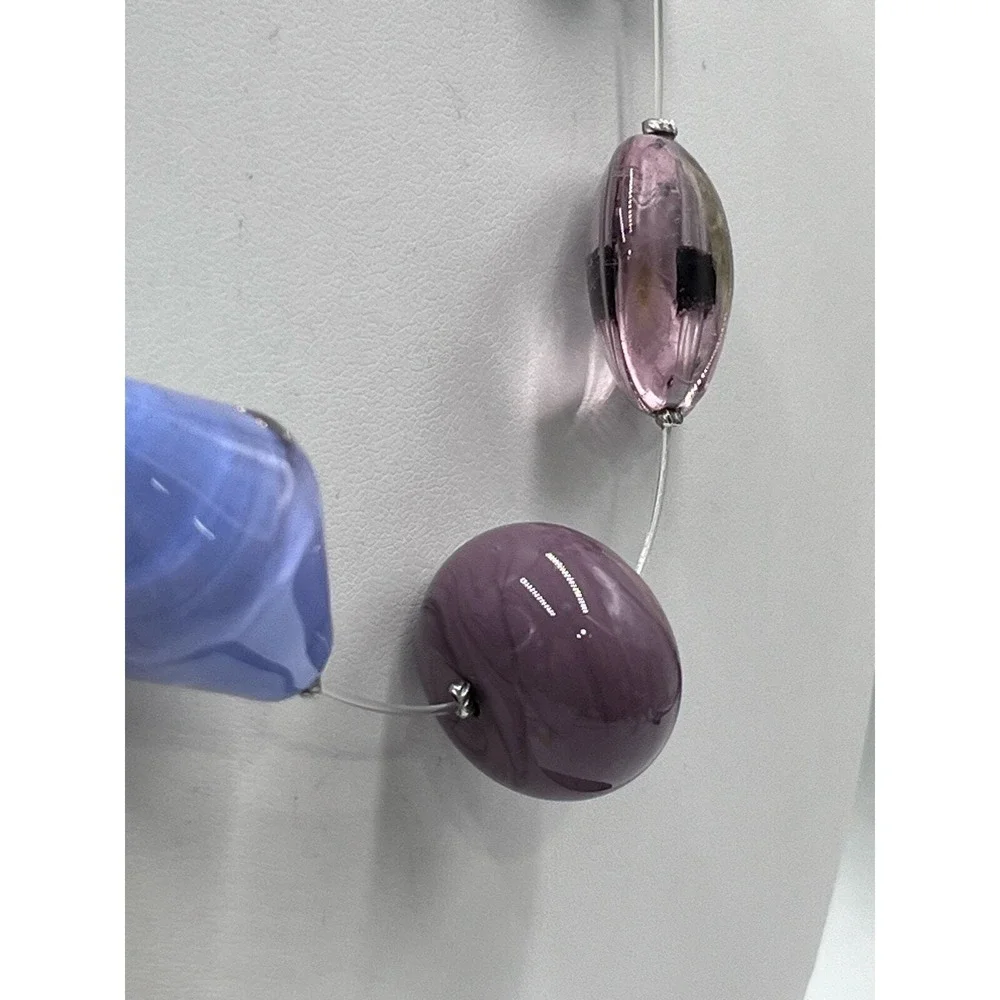 Sent Designers Marina Susanna Murano Handmade Purple‎ Italy Handcrafted Necklace